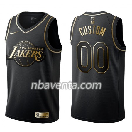 Camiseta Hombre Los Angeles Lakers Personalizadas Nike Negro Golden Edition Swingman